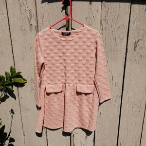 Lovely Soft Pink Long Sleeves Loose Dress Top